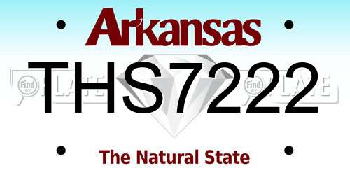 THS7222 Arkansas License Plate