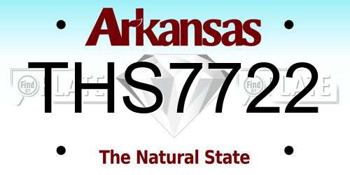 THS7722 Arkansas License Plate