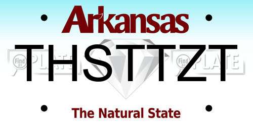 THSTTZT Arkansas License Plate
