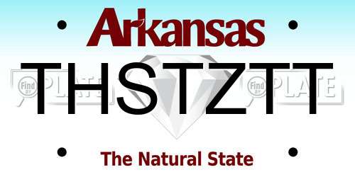 THSTZTT Arkansas License Plate