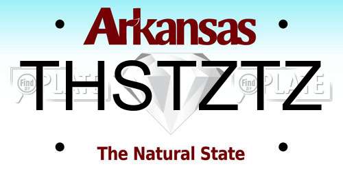 THSTZTZ Arkansas License Plate