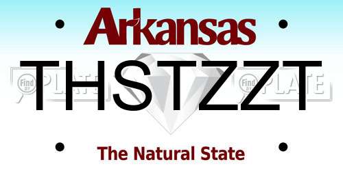 THSTZZT Arkansas License Plate