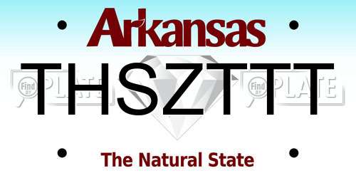 THSZTTT Arkansas License Plate