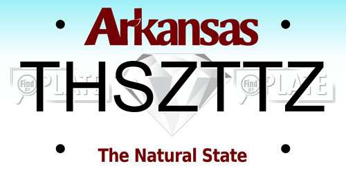 THSZTTZ Arkansas License Plate