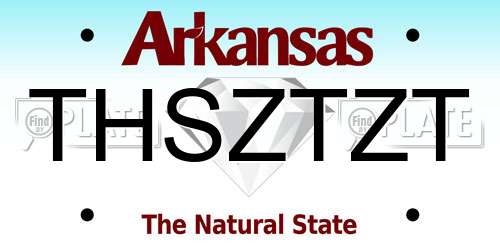 THSZTZT Arkansas License Plate