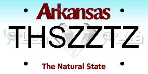 THSZZTZ Arkansas License Plate