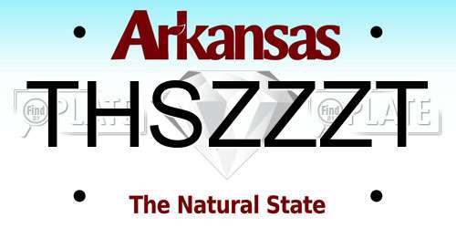 THSZZZT Arkansas License Plate