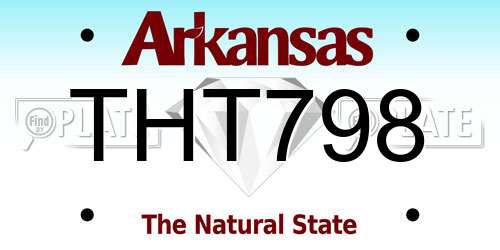 THT798 Arkansas License Plate