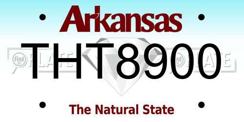 THT8900 Arkansas License Plate
