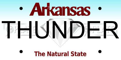 THUNDER Arkansas License Plate