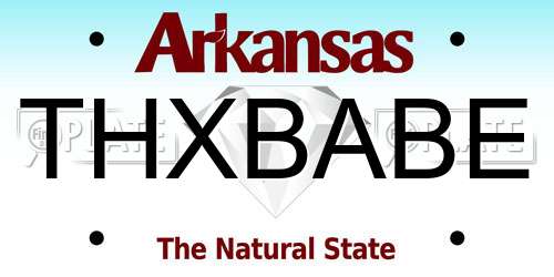 THXBABE Arkansas License Plate