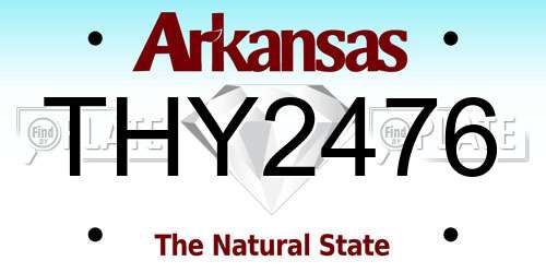 THY2476 Arkansas License Plate