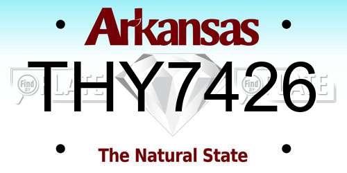 THY7426 Arkansas License Plate