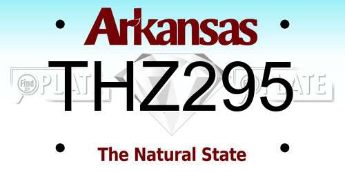 THZ295 Arkansas License Plate