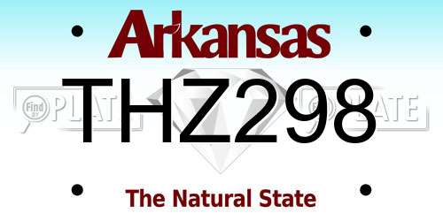 THZ298 Arkansas License Plate