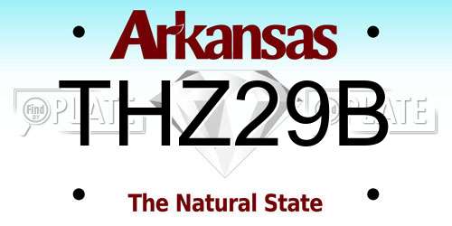 THZ29B Arkansas License Plate
