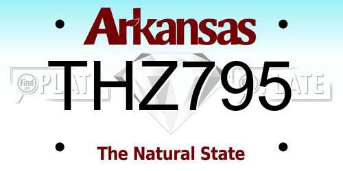 THZ795 Arkansas License Plate