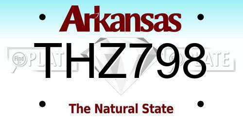 THZ798 Arkansas License Plate