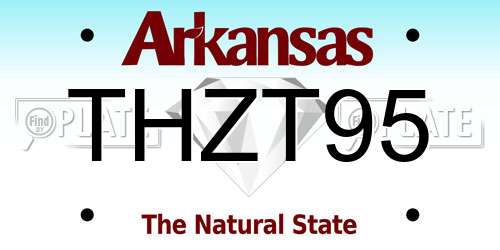 THZT95 Arkansas License Plate