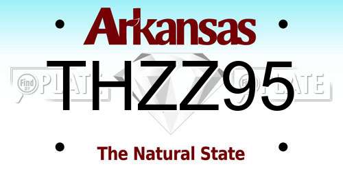 THZZ95 Arkansas License Plate
