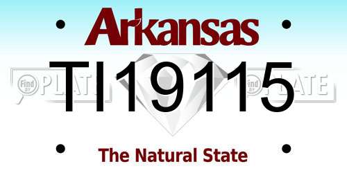 TI19115 Arkansas License Plate