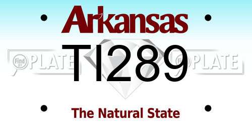 TI289 Arkansas License Plate