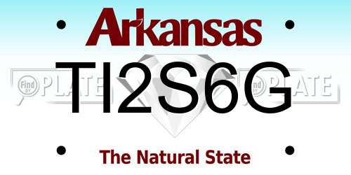 TI2S6G Arkansas License Plate