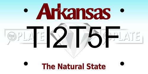 TI2T5F Arkansas License Plate