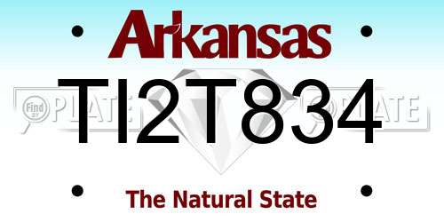 TI2T834 Arkansas License Plate
