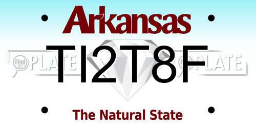 TI2T8F Arkansas License Plate
