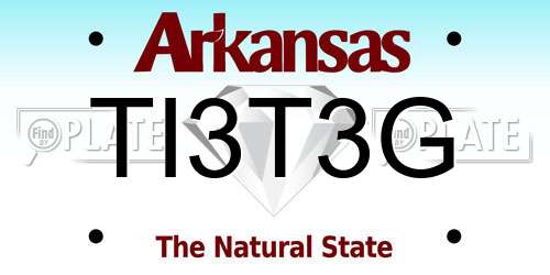 TI3T3G Arkansas License Plate