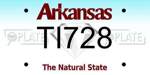 TI728 Arkansas License Plate