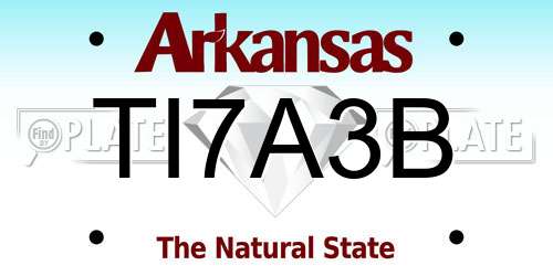 TI7A3B Arkansas License Plate