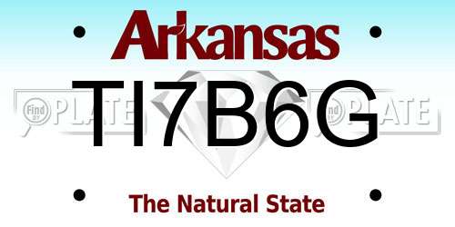 TI7B6G Arkansas License Plate