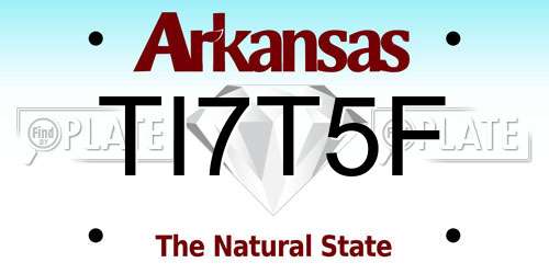 TI7T5F Arkansas License Plate