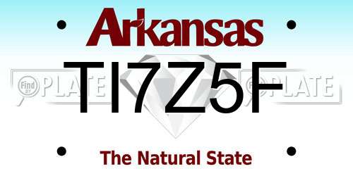 TI7Z5F Arkansas License Plate