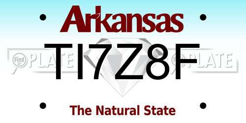 TI7Z8F Arkansas License Plate
