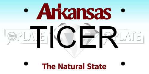 TICER Arkansas License Plate
