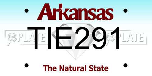TIE291 Arkansas License Plate
