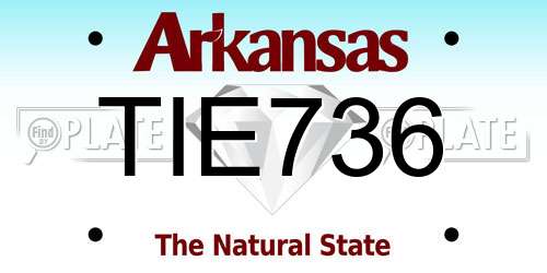 TIE736 Arkansas License Plate