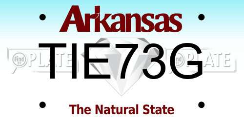TIE73G Arkansas License Plate