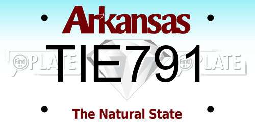 TIE791 Arkansas License Plate