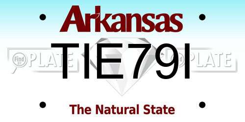 TIE79I Arkansas License Plate