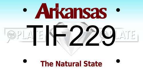 TIF229 Arkansas License Plate
