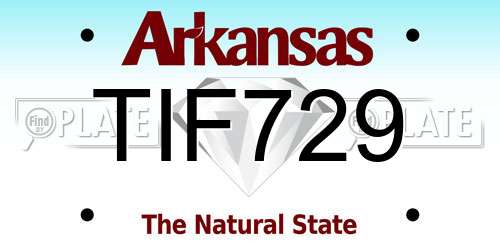 TIF729 Arkansas License Plate