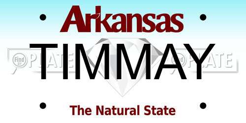 TIMMAY Arkansas License Plate
