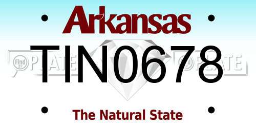 TIN0678 Arkansas License Plate