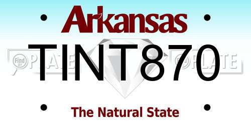 TINT870 Arkansas License Plate