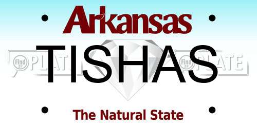 TISHAS Arkansas License Plate