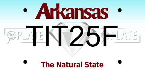 TIT25F Arkansas License Plate